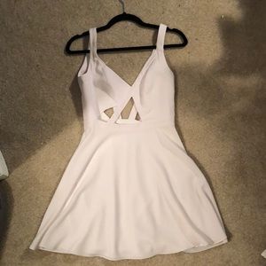 White cut-out cocktail dress